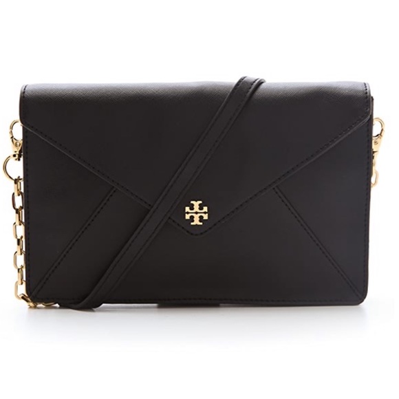 Tory Burch Handbags - Tory Burch Purse with Gold Logo and Chain